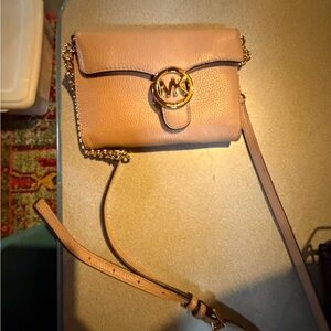 Michael Kors rose gold color Crossbody Bag with Gold Details